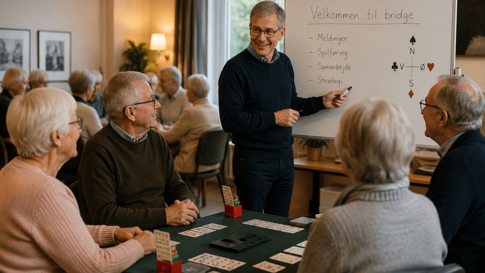 Tryg og afslappet bridgeundervisning for begyndere i Vordingborg Bridgeklub